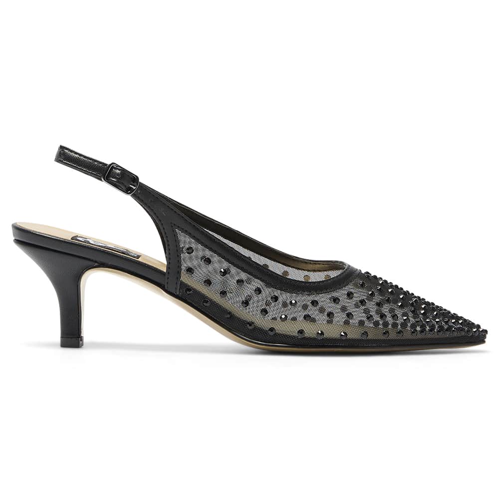 Sapphire Heel in Black Smooth