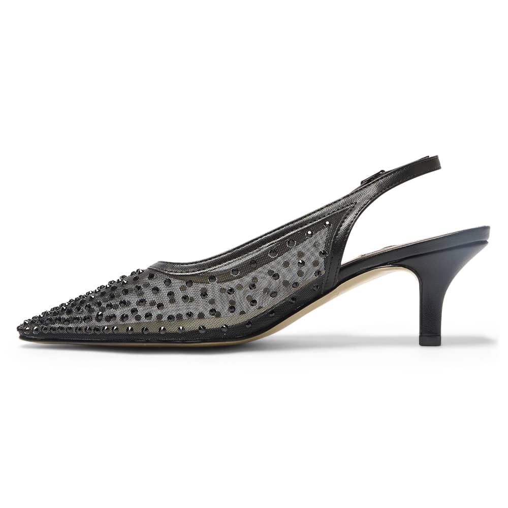 Sapphire Heel in Black Smooth