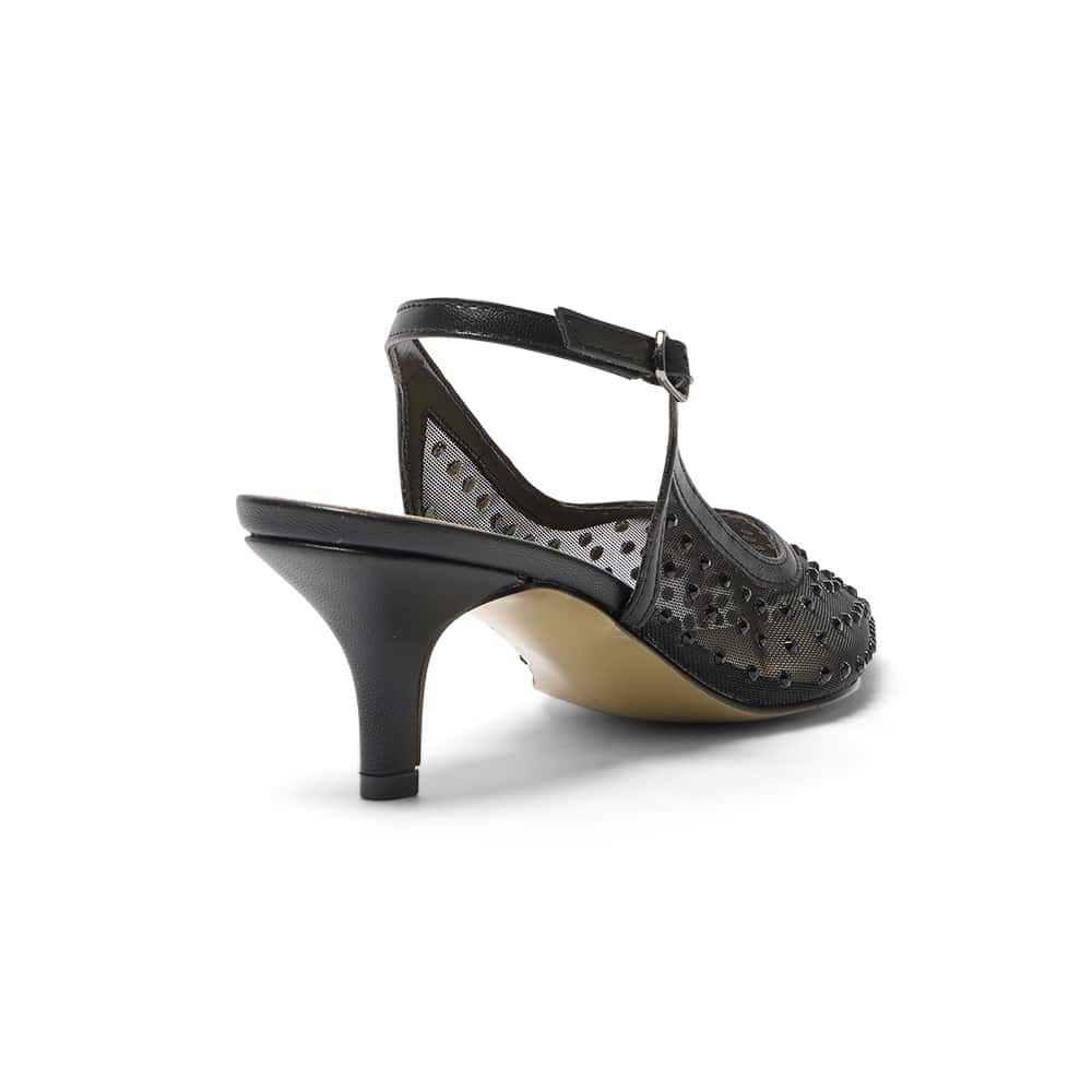 Sapphire Heel in Black Smooth