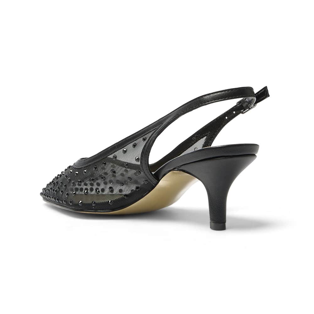 Sapphire Heel in Black Smooth