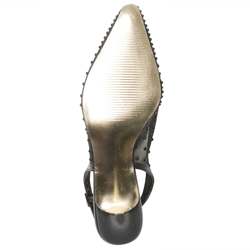Sapphire Heel in Black Smooth