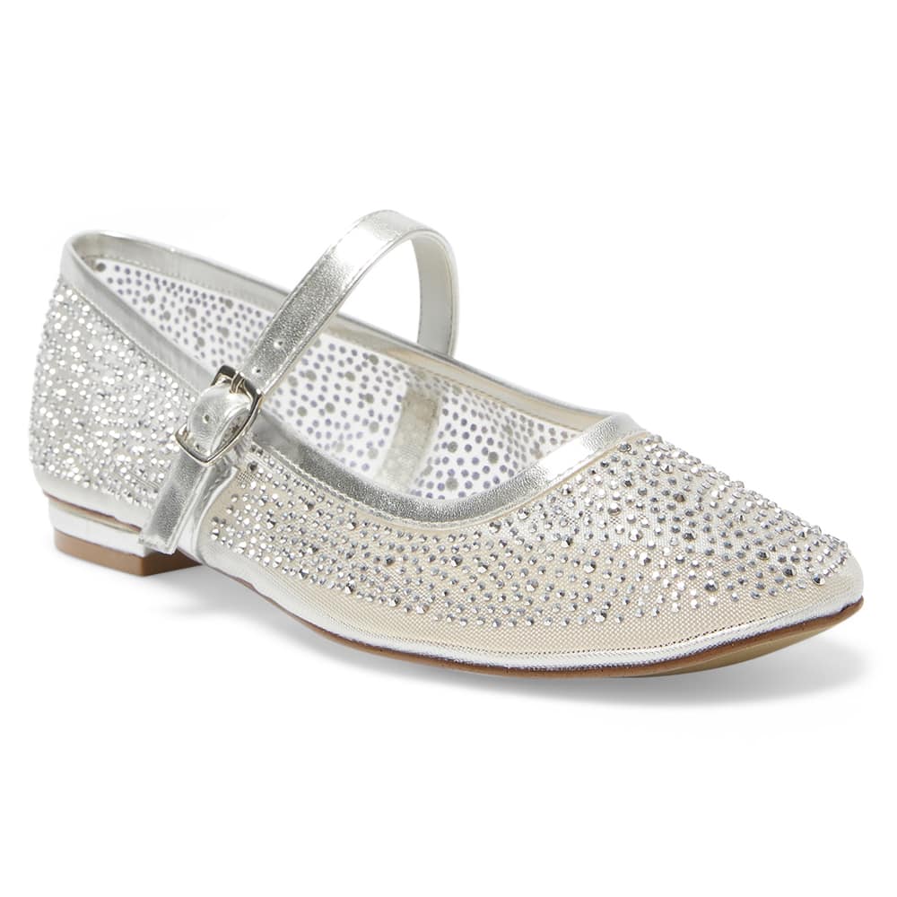 Topaz Flat in Silver Metallic