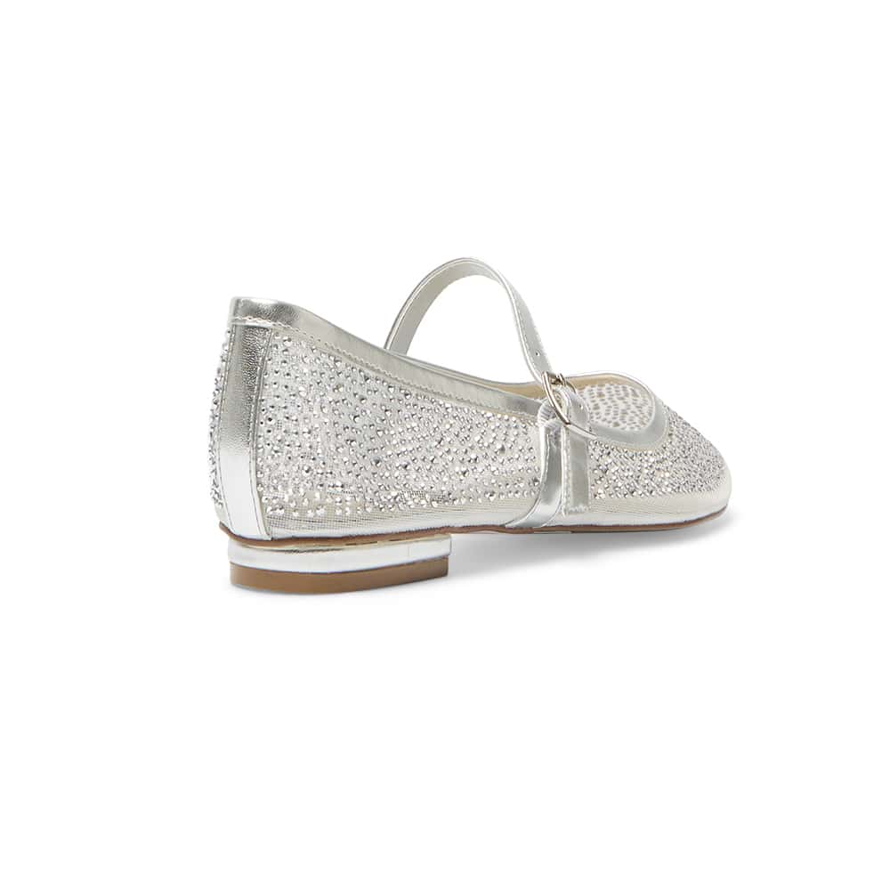 Topaz Flat in Silver Metallic