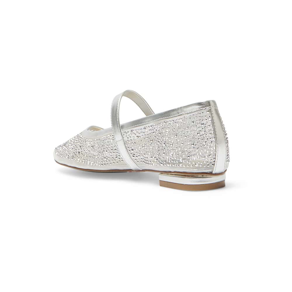 Topaz Flat in Silver Metallic