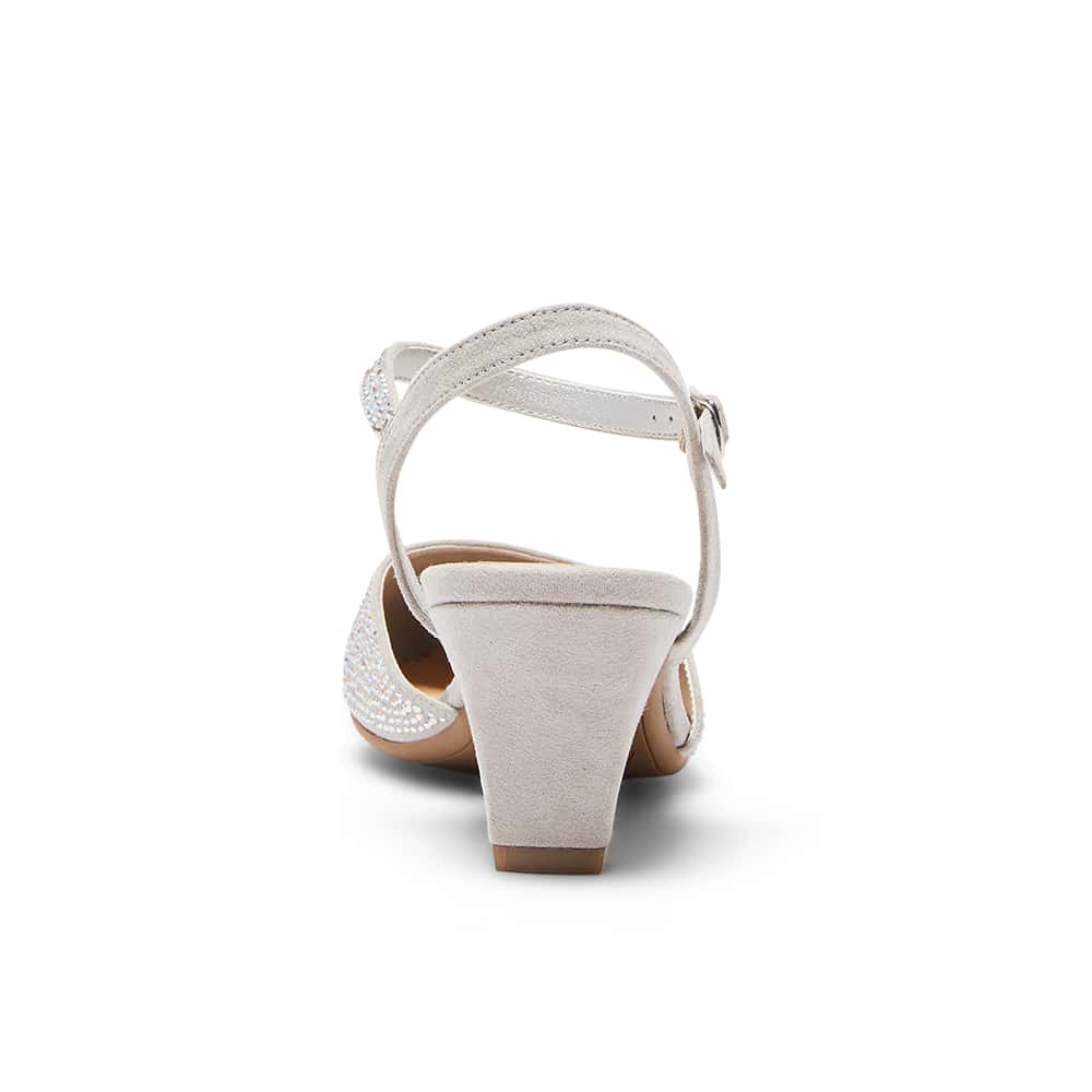 Adelle Heel in Silver Sparkle