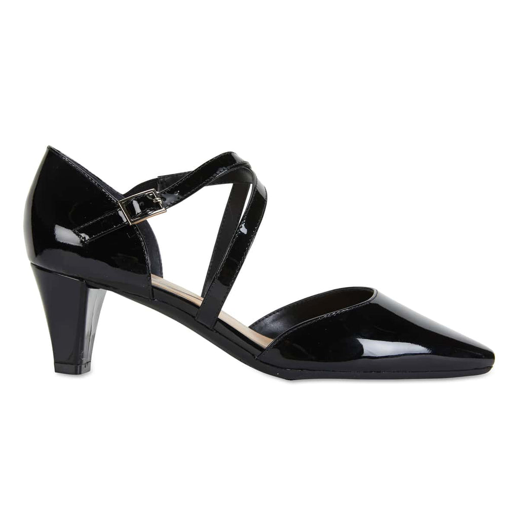 Adison Heel in Black Patent | Easy Steps | Shoe HQ