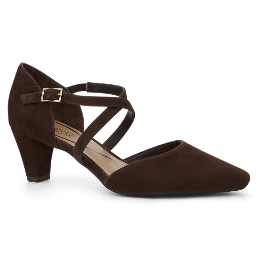 Adison Heel in Chocolate  Suede