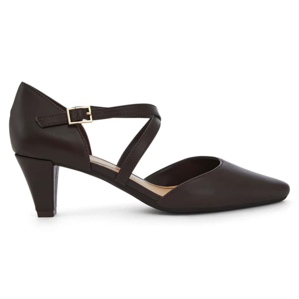 Adison Heel in Chocolate  Fabric