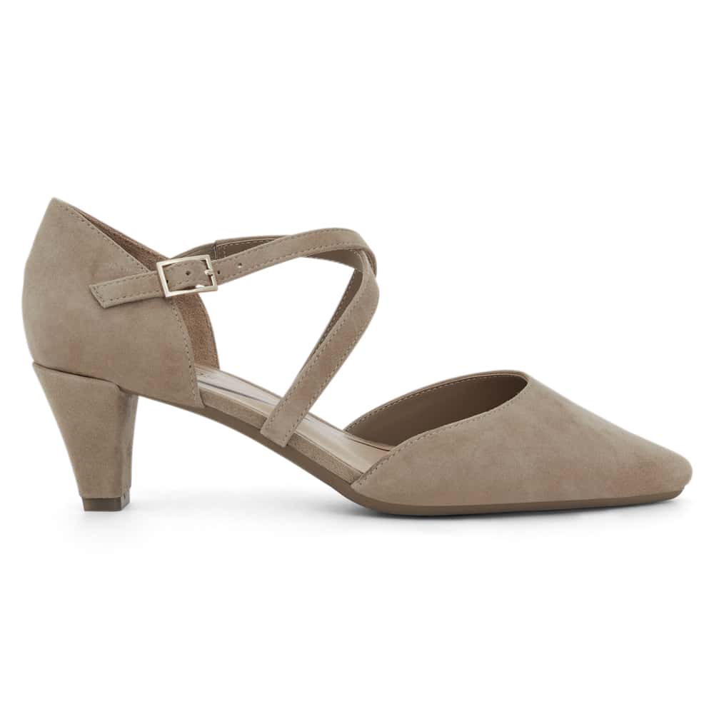 Adison Heel in Taupe Suede