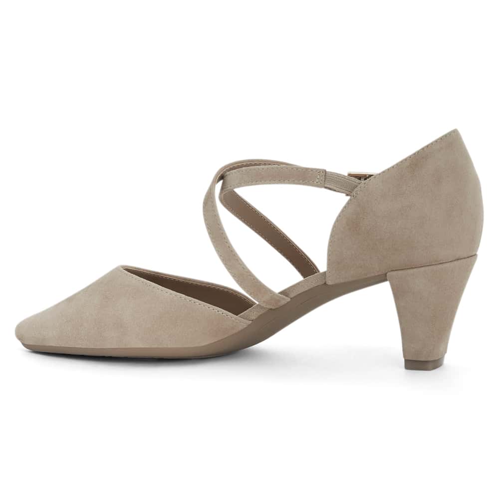 Adison Heel in Taupe Suede