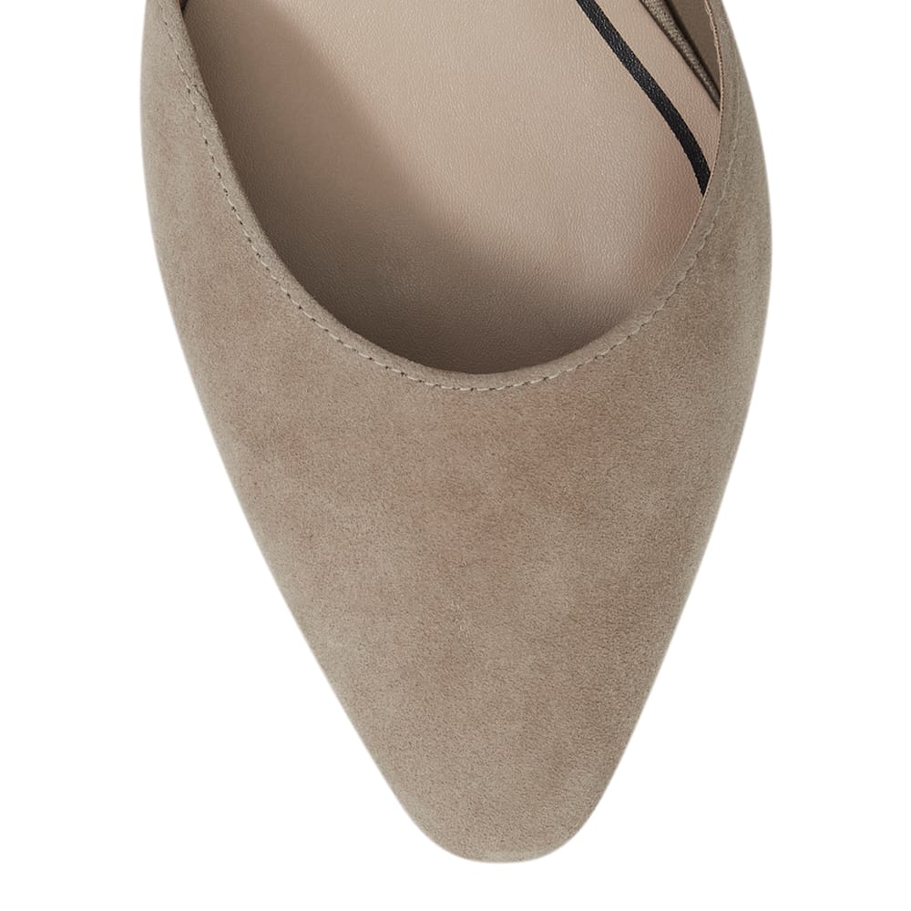 Adison Heel in Taupe Suede