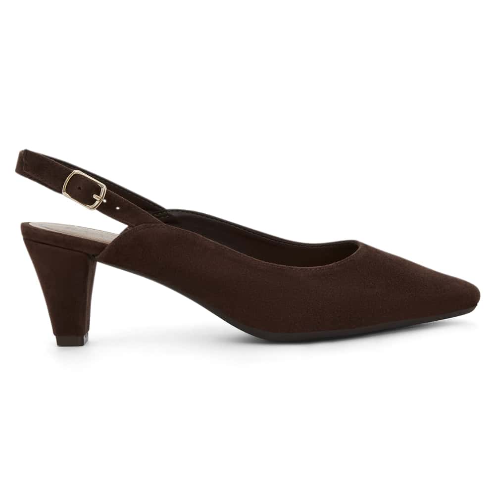 Agatha Heel in Chocolate  Suede