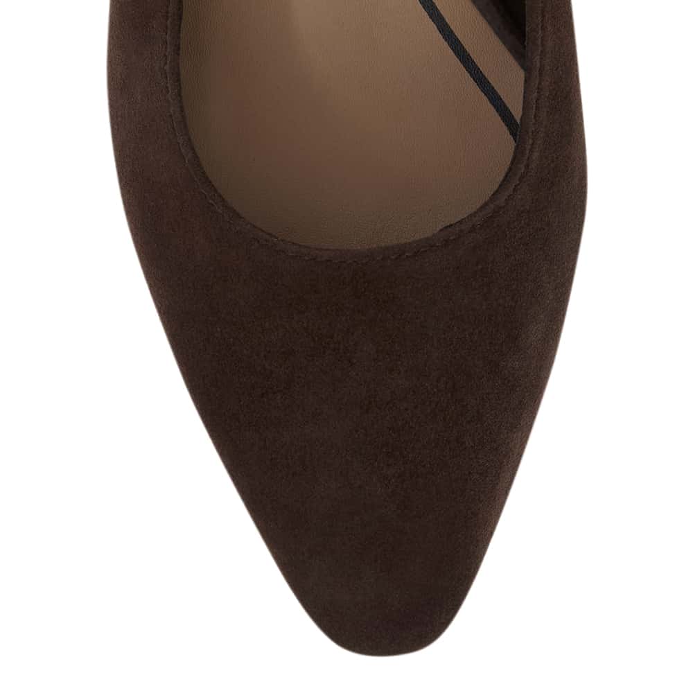 Agatha Heel in Chocolate  Suede