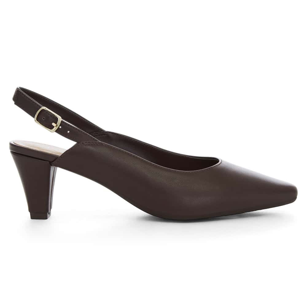 Agatha Heel in Chocolate Glove Leather