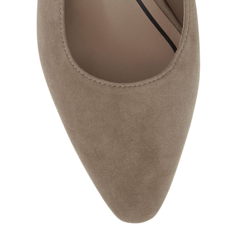 Agatha Heel in Taupe Suede