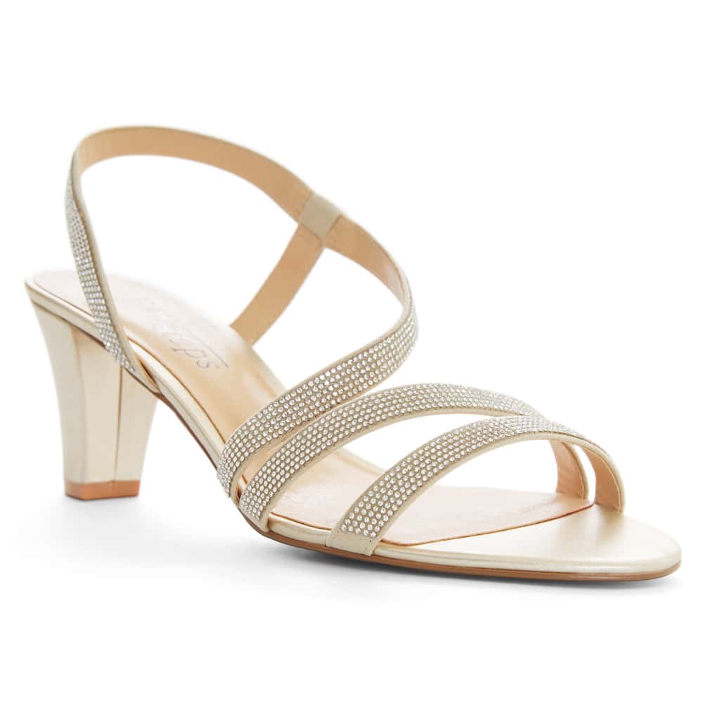 Akira Heel in Gold Diamante Leather