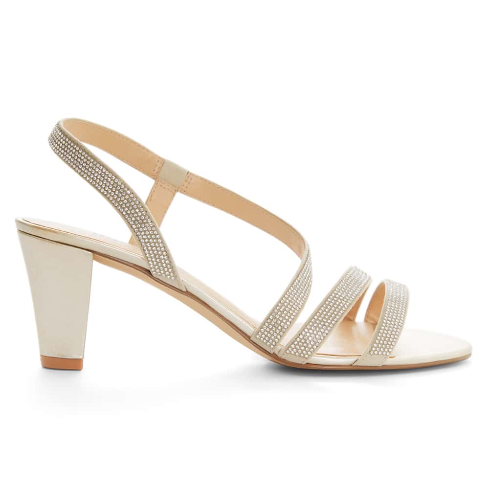 Akira Heel in Gold Diamante Leather