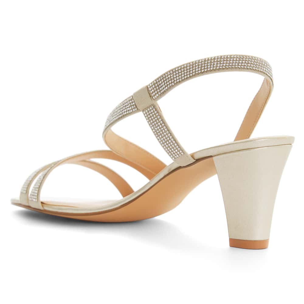 Akira Heel in Gold Diamante Leather