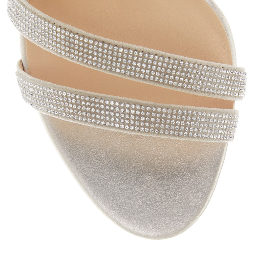 Akira Heel in Gold Diamante Leather