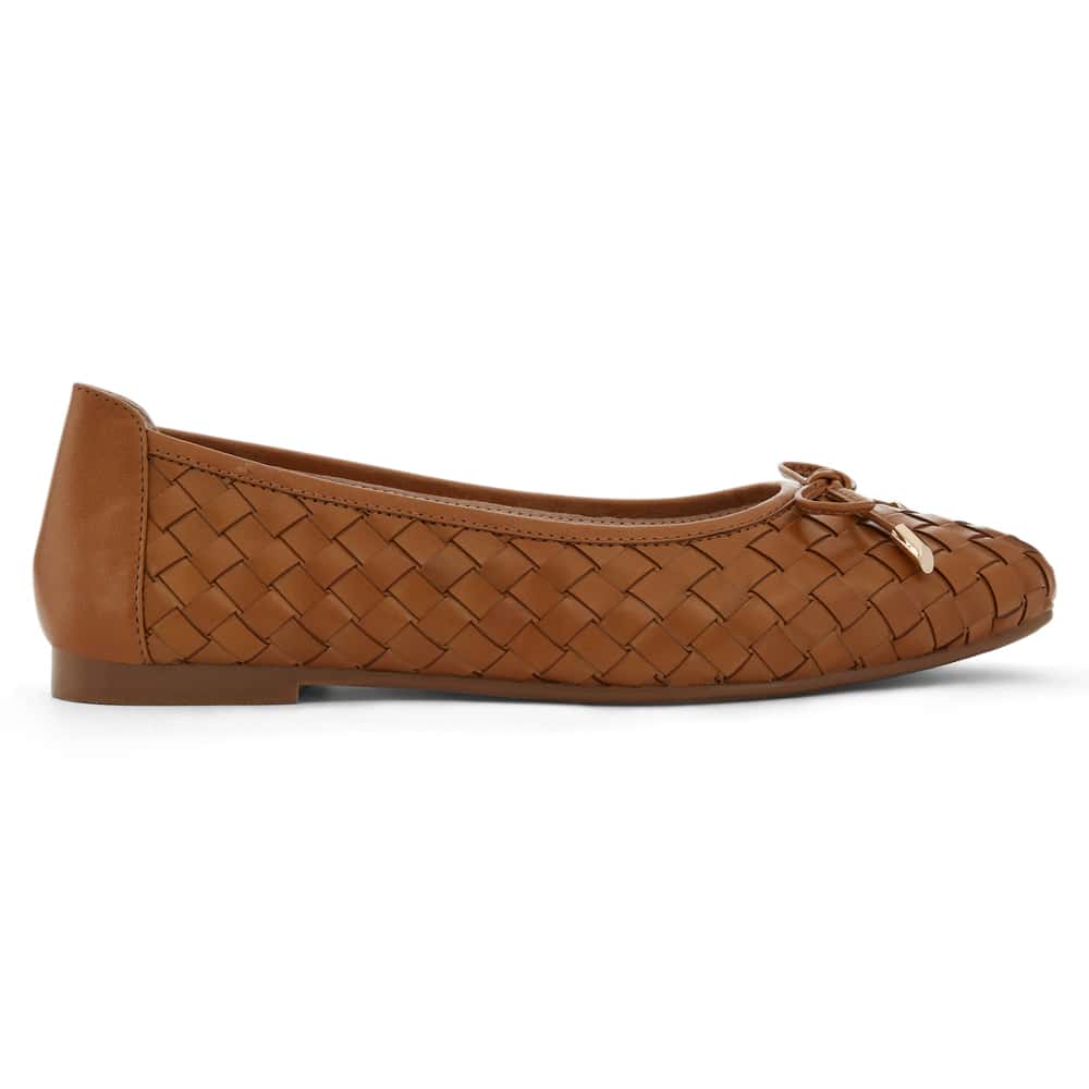 Alison Ballet Flat in Tan Leather