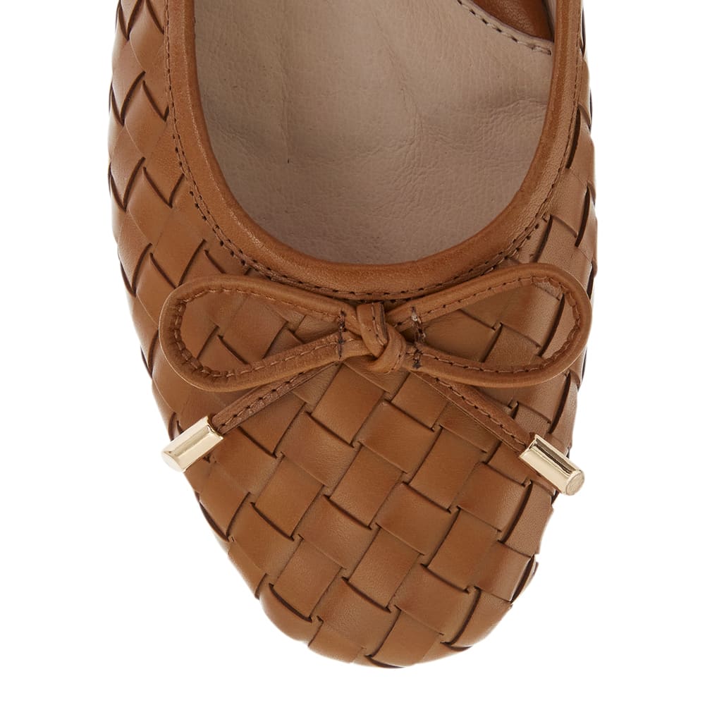 Alison Ballet Flat in Tan Leather