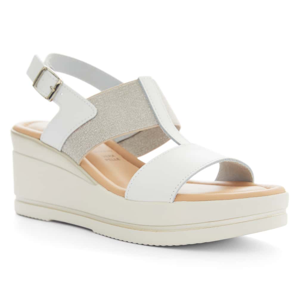 Andie Wedge in White Glove/multi Leather