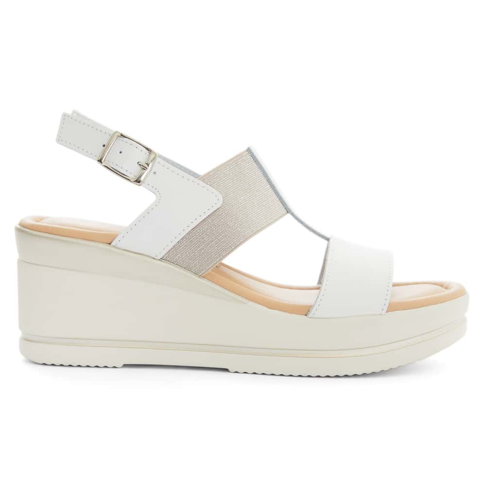 Andie Wedge in White Glove/multi Leather