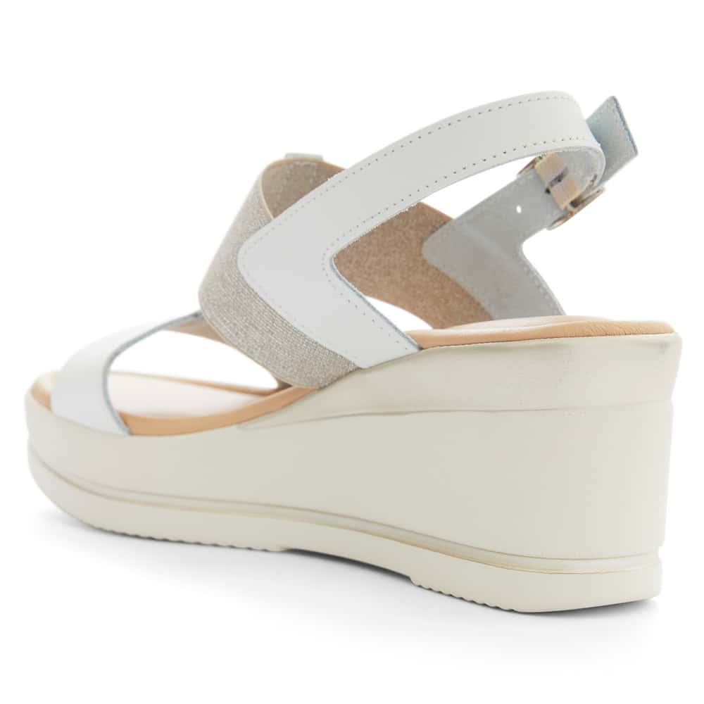 Andie Wedge in White Glove/multi Leather