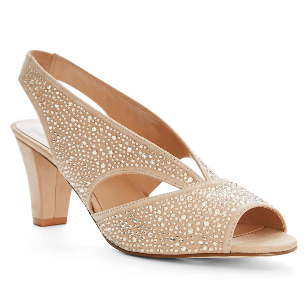 Angie Heel in Champagne  Fabric
