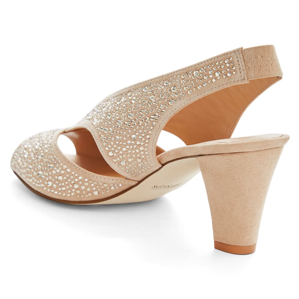 Angie Heel in Champagne  Fabric