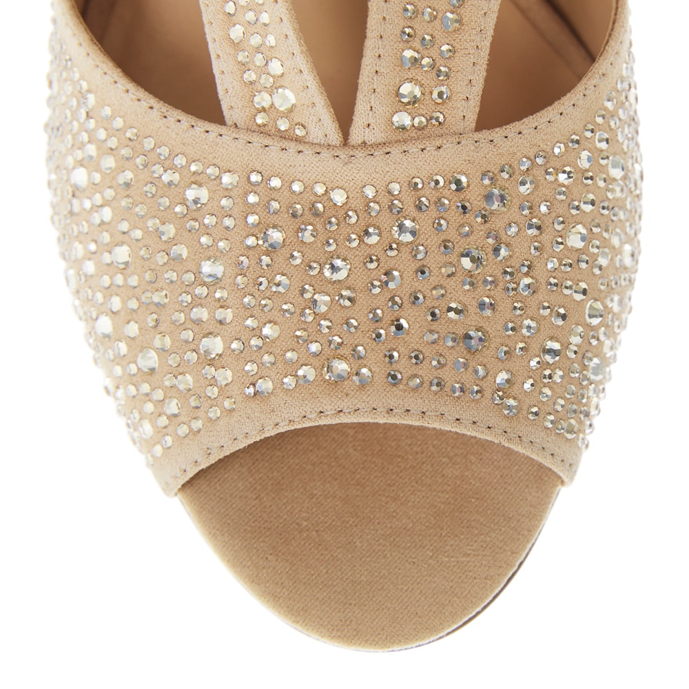 Angie Heel in Champagne  Fabric