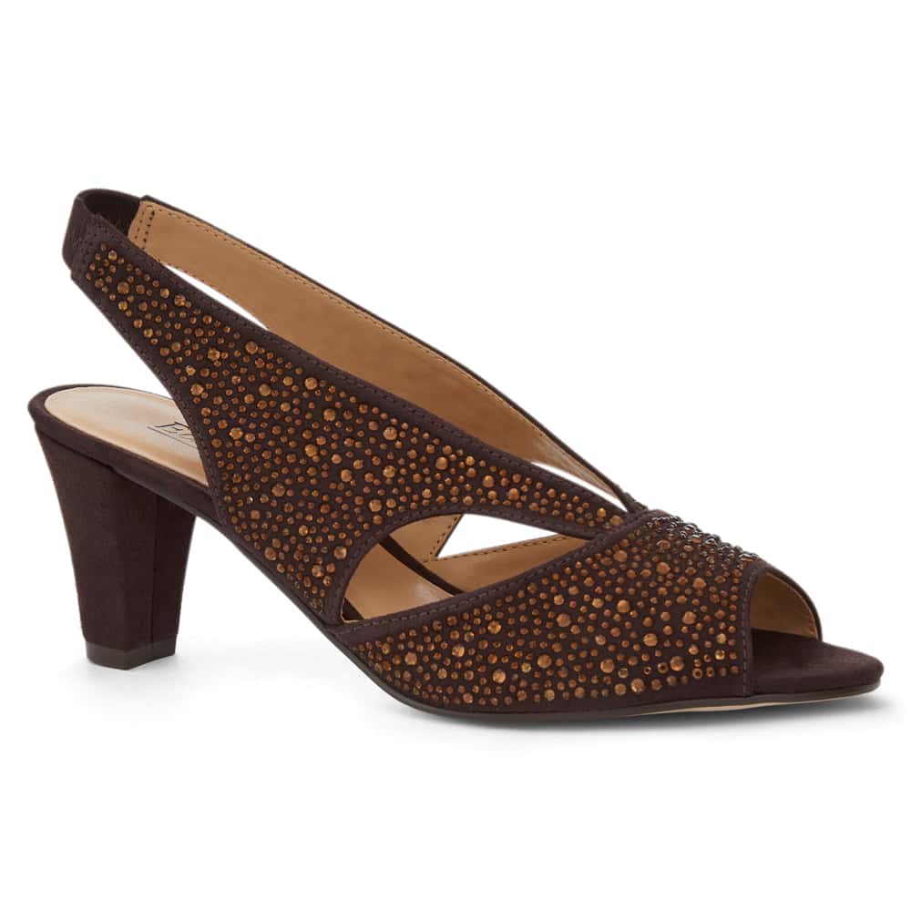 Angie Heel in Chocolate  Fabric