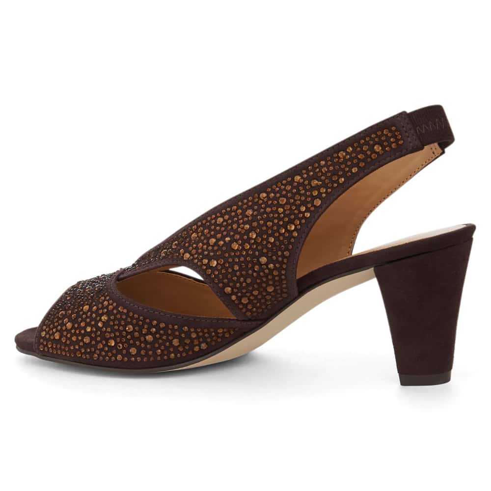 Angie Heel in Chocolate  Fabric