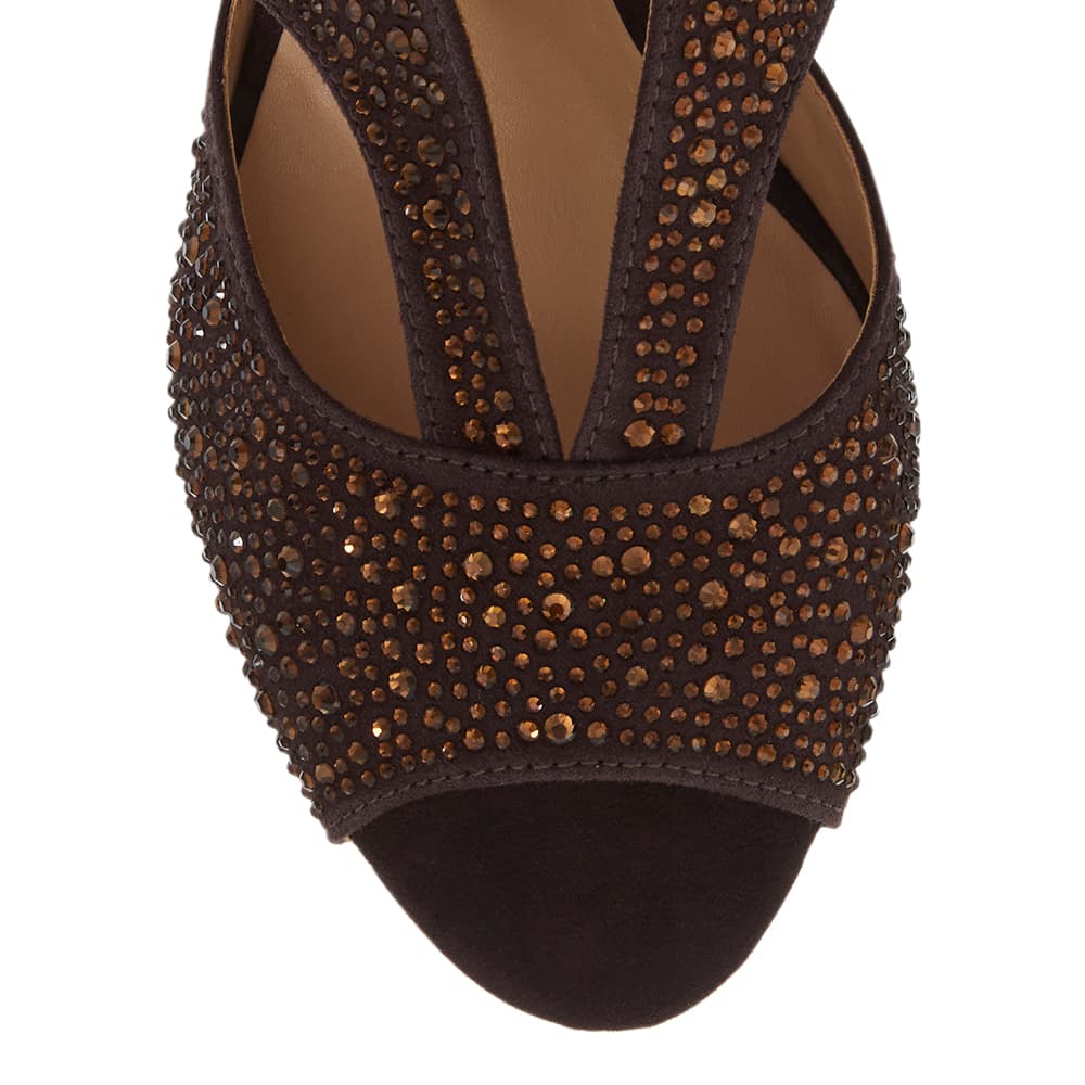 Angie Heel in Chocolate  Fabric