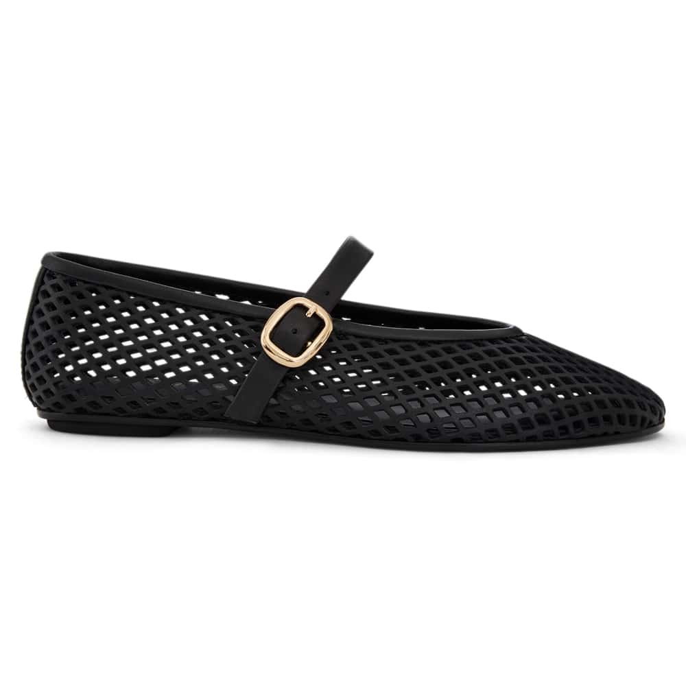 Arla Ballet Flat in Black Leather