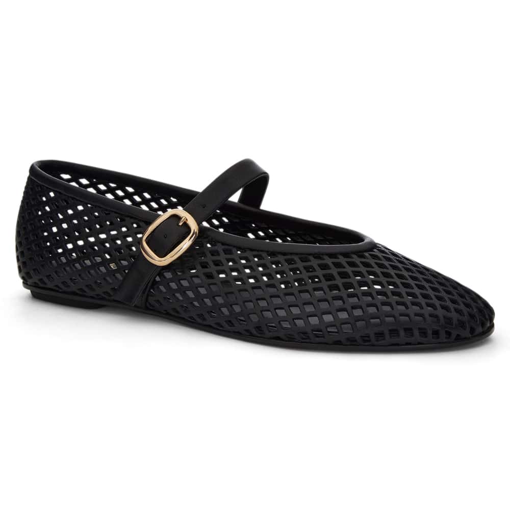 Arla Ballet Flat in Black Leather