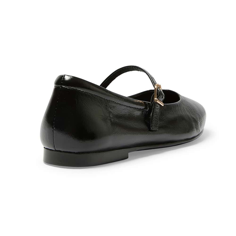 Athena Flat in Black Patent