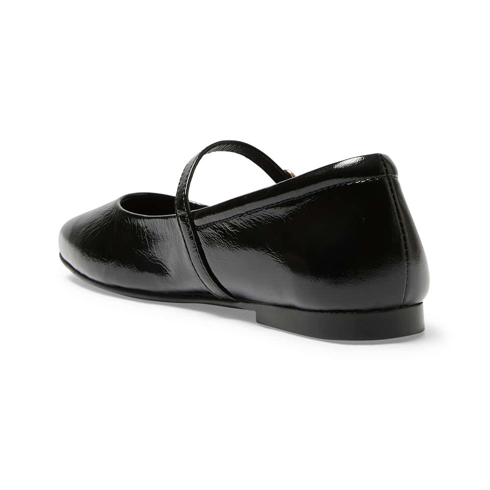 Athena Flat in Black Patent