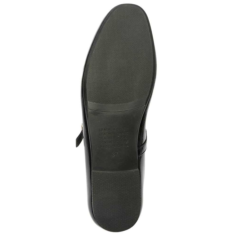 Athena Flat in Black Patent