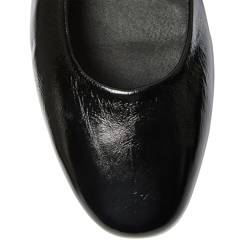 Athena Flat in Black Patent