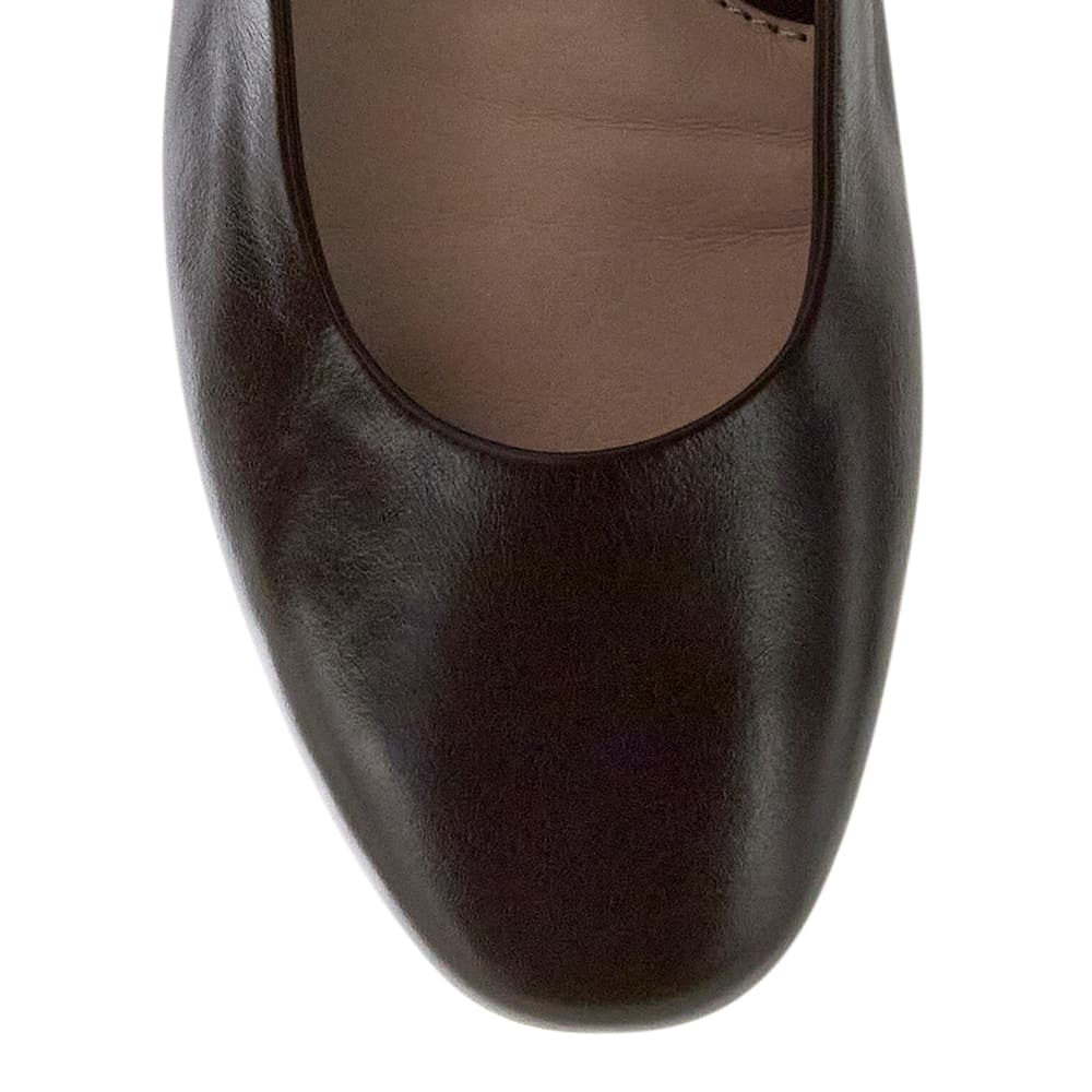 Athena Flat in Chocolate  Leather