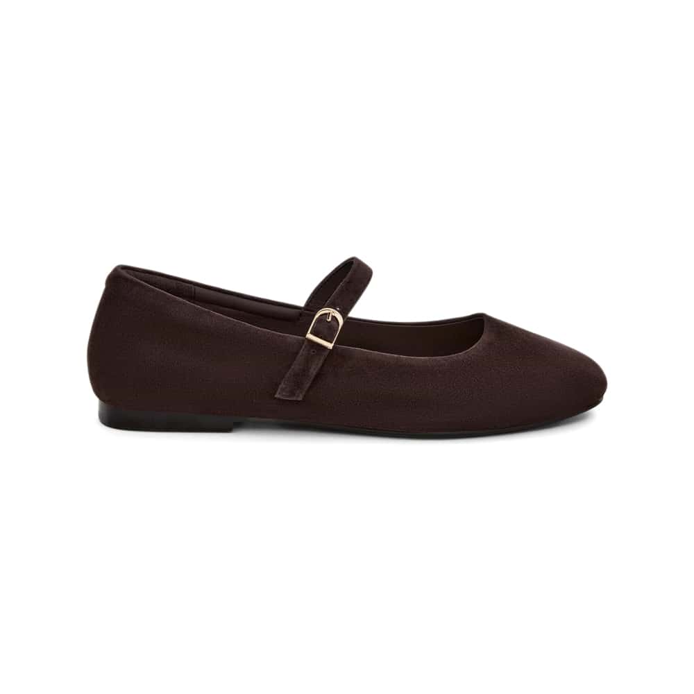 Athena Flat in Chocolate  Suede
