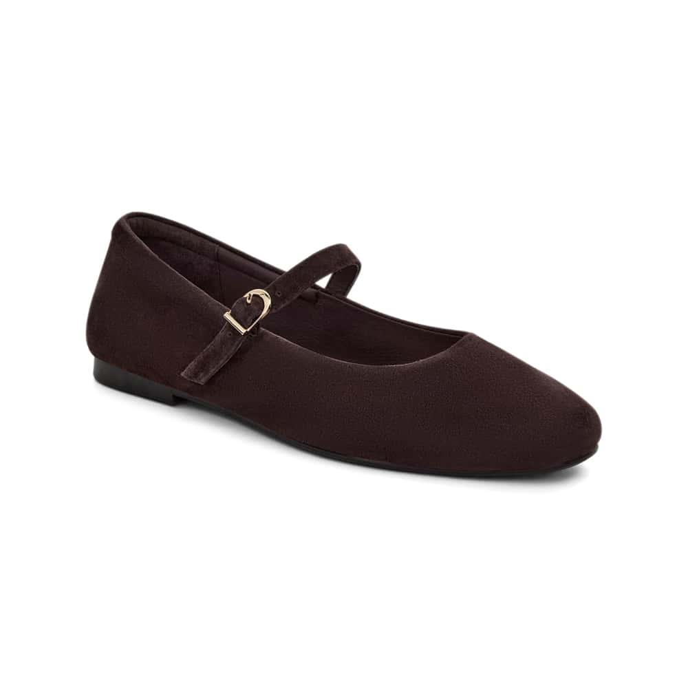 Athena Flat in Chocolate  Suede