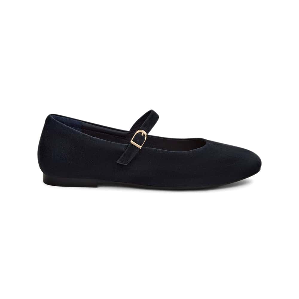 Athena Flat in Navy Suede