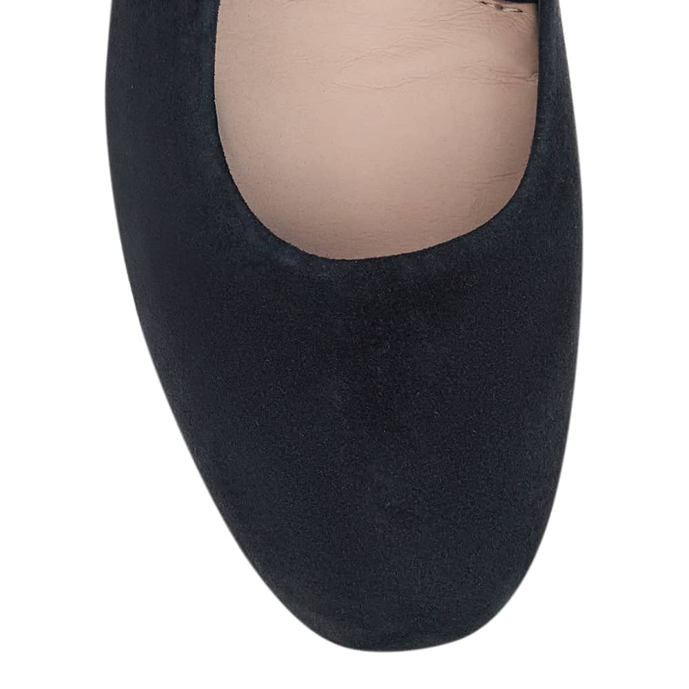 Athena Flat in Navy Suede