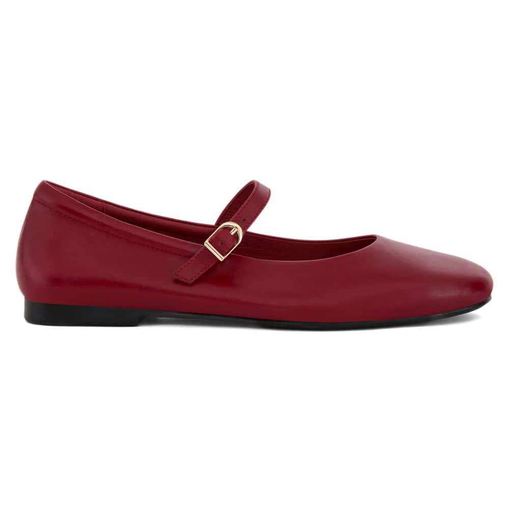Athena Flat in Red Leather
