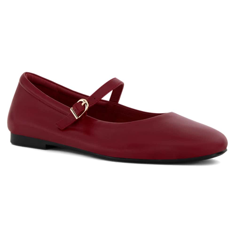Athena Flat in Red Leather