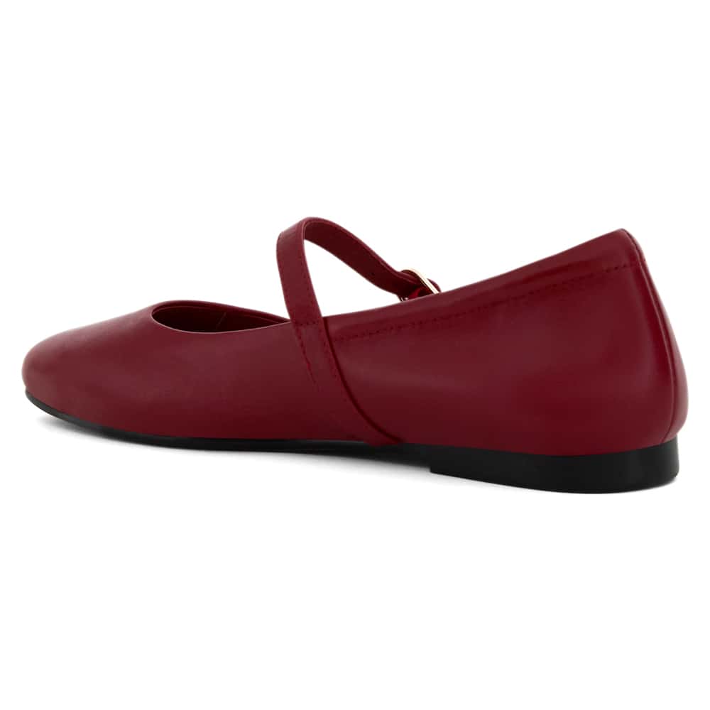 Athena Flat in Red Leather