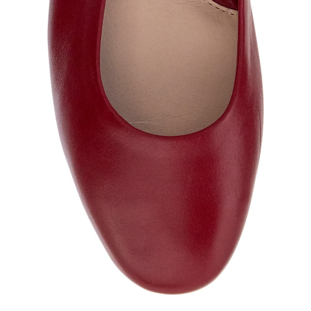Athena Flat in Red Leather