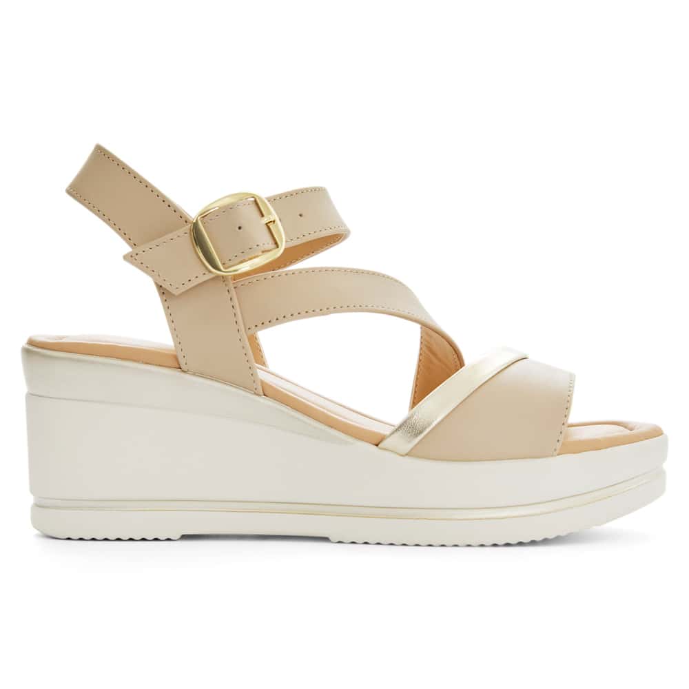 Avery Wedge in Blush Glove/platinum Leather